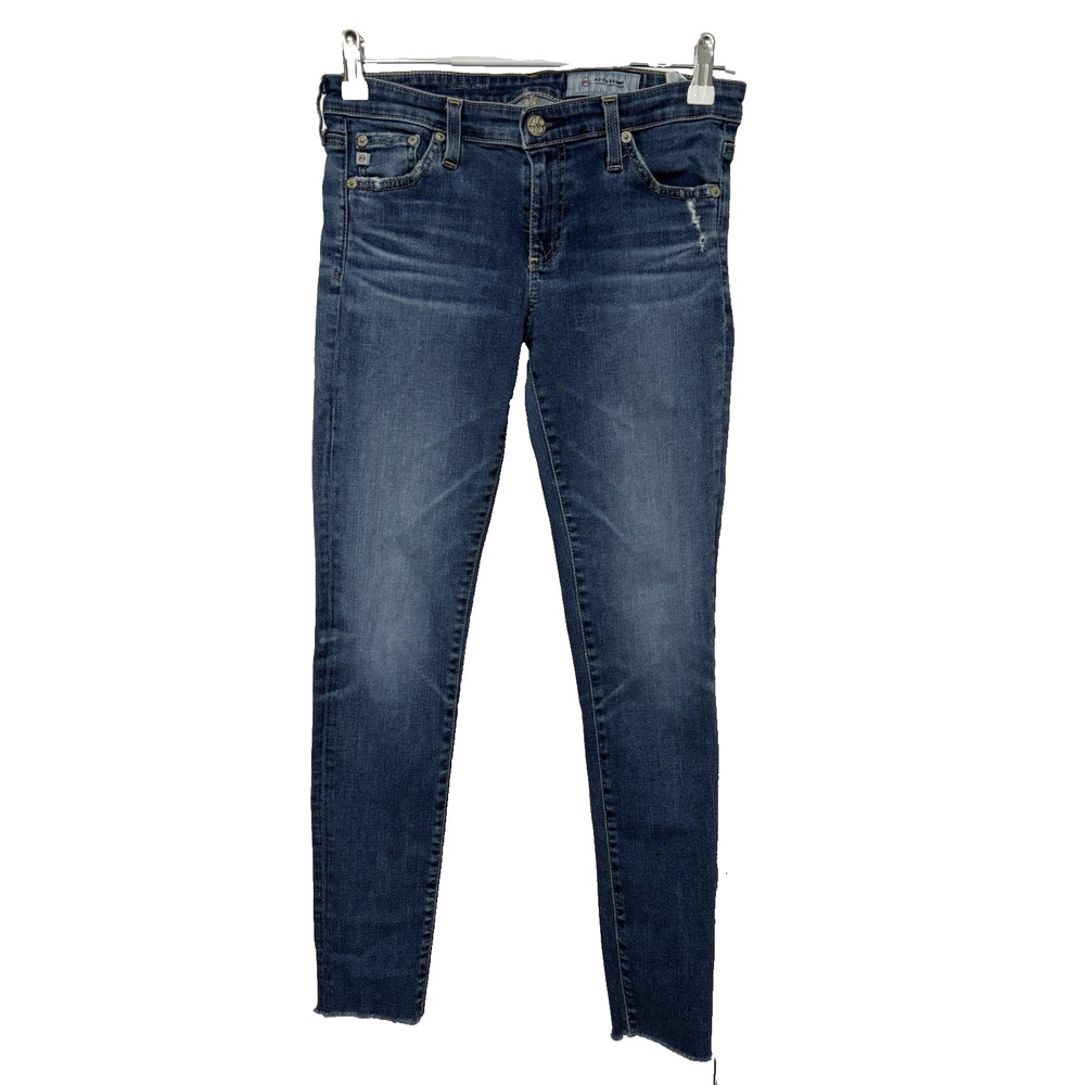 AG Adriano Goldschmied Women's 28R Legging Ankle Jeans Skinny Sexy Distressed